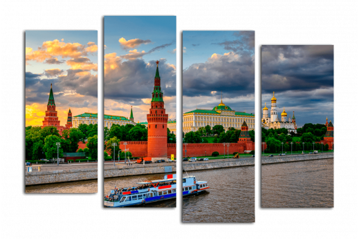 Модульная картина Прогулка по Москве-реке